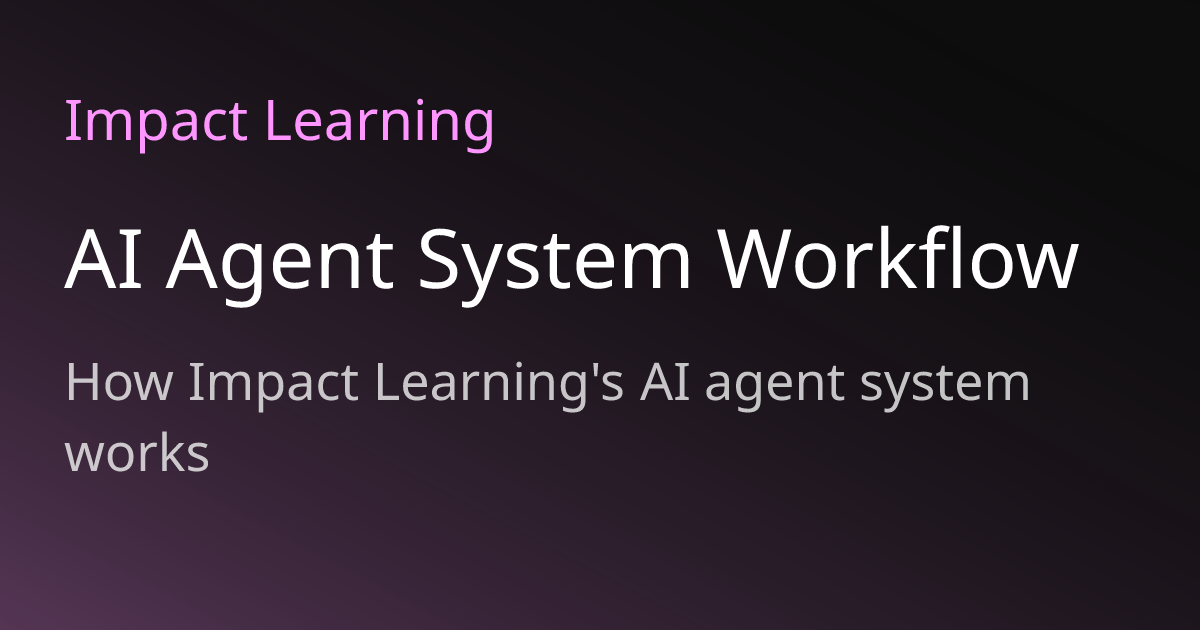 AI Agent System Workflow | Impact Learning